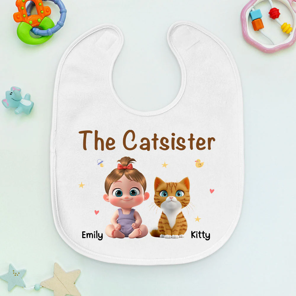 The Cat Sibling - Personalized Custom Baby Bib