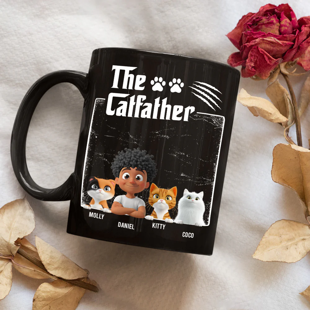The Catfather Dark Ver - Personalized Custom Coffee Mug - Image 5
