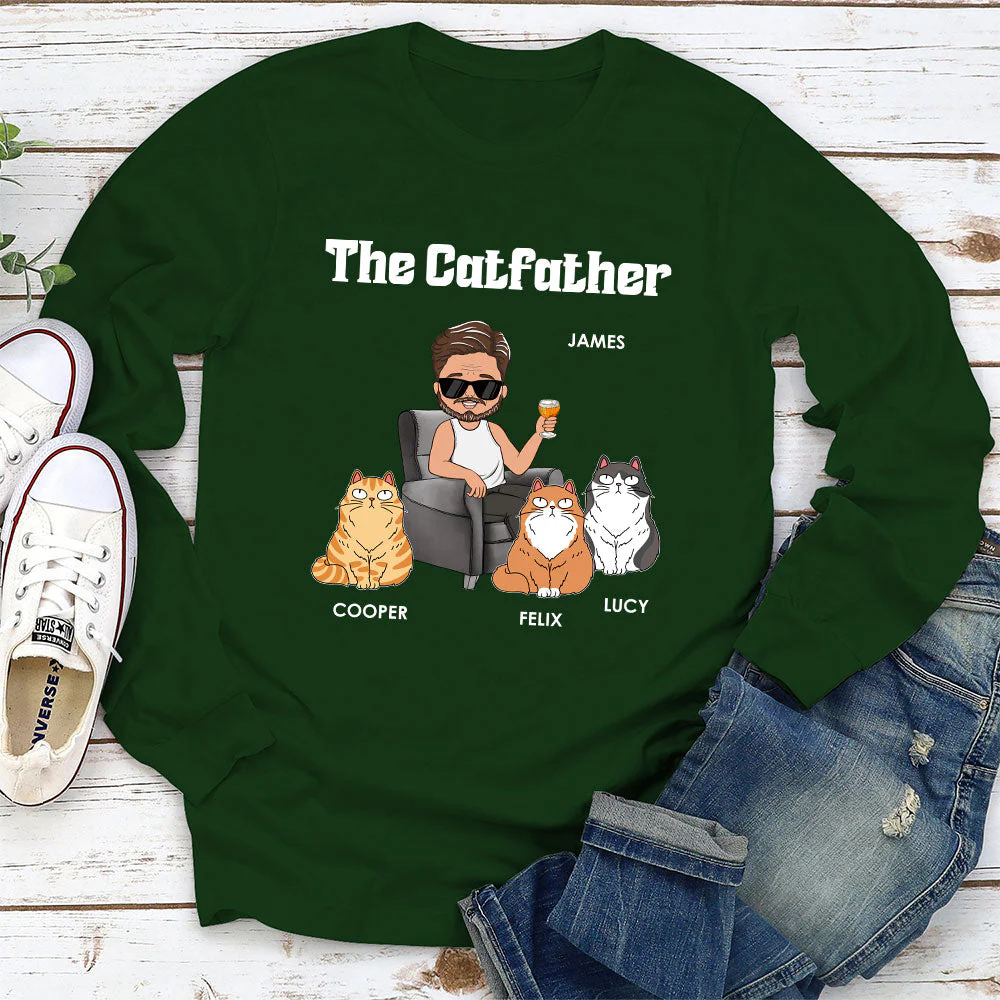 The Catfather - Personalized Custom Long Sleeve T-shirt - Image 3
