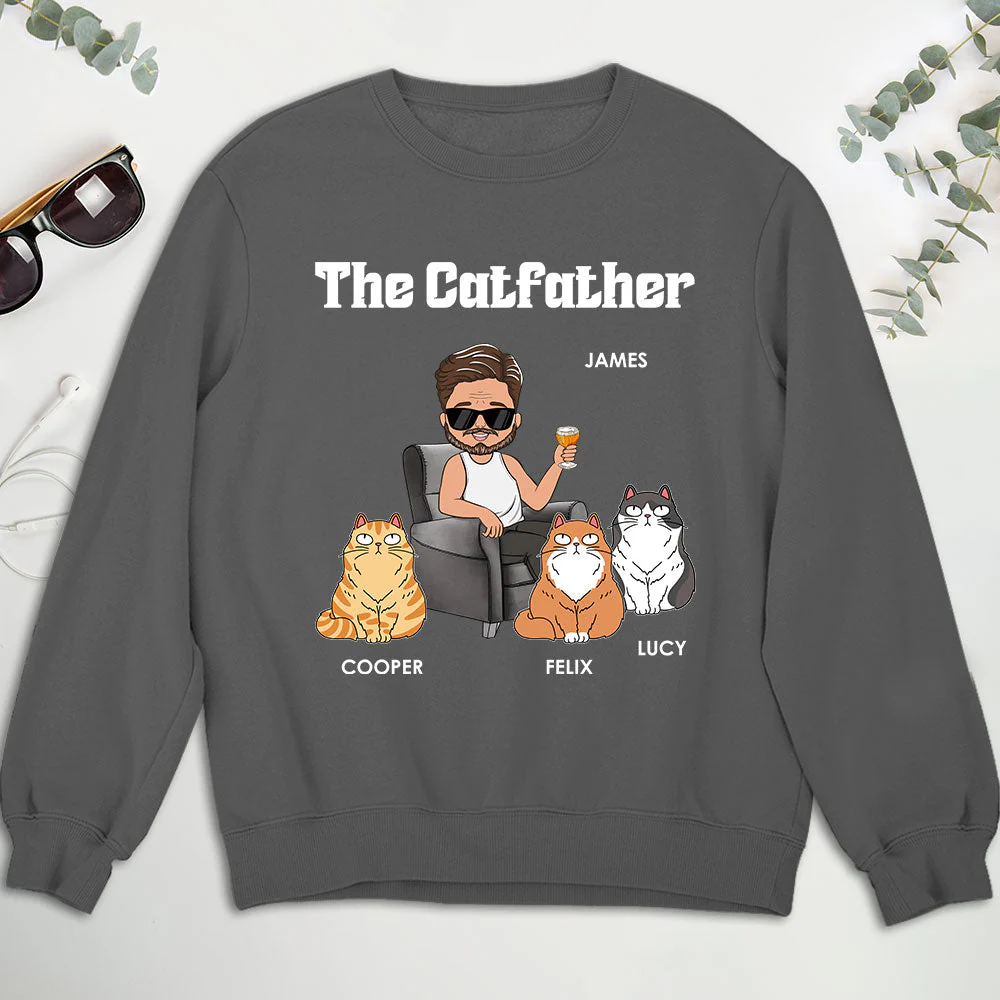 The Catfather - Personalized Custom Sweatshirt - Image 3