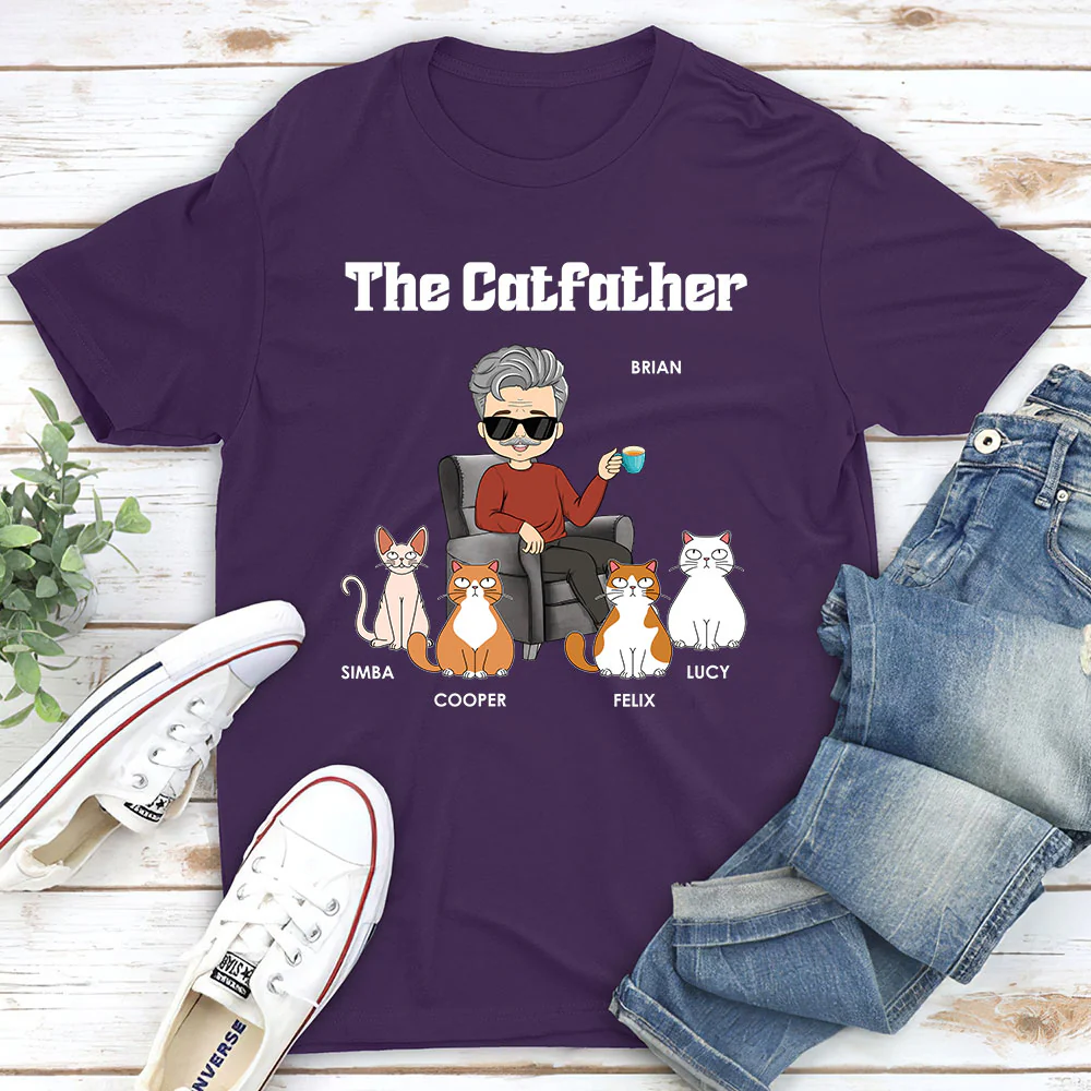 The Catfather - Personalized Custom Unisex T-shirt - Image 4