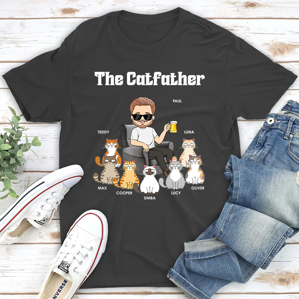 The Catfather - Personalized Custom Unisex T-shirt - Image 5