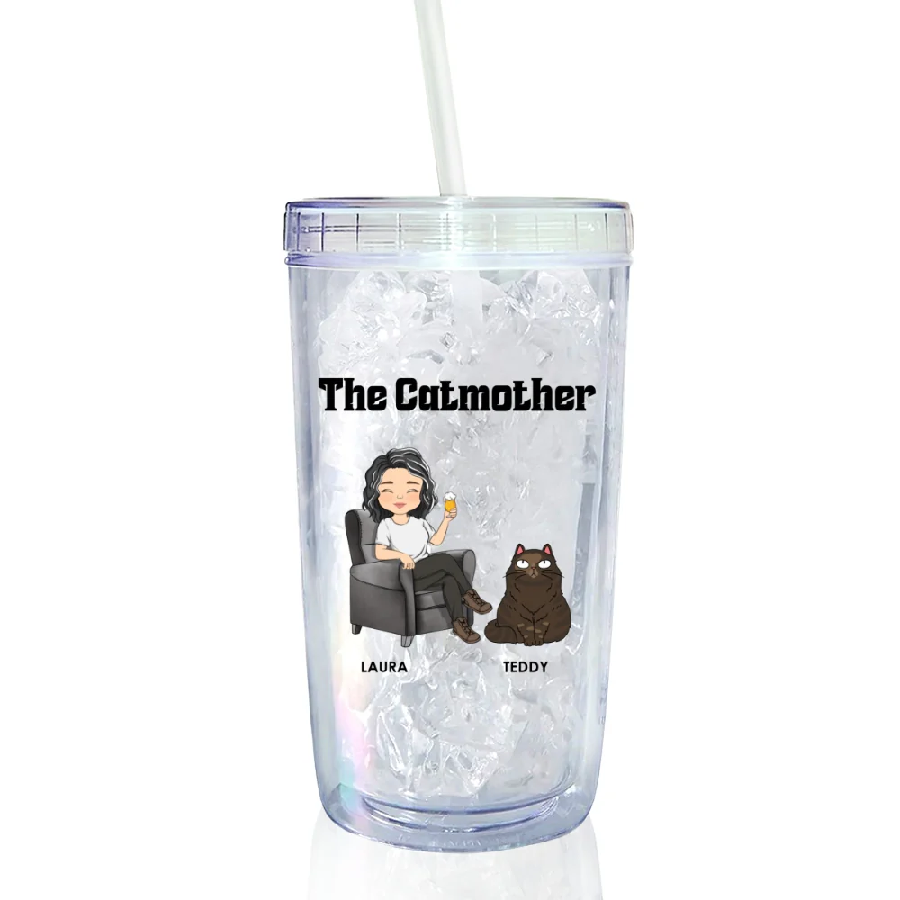 The Catmother Chibi - Personalized Custom 14oz Plastic Tumbler - Image 6