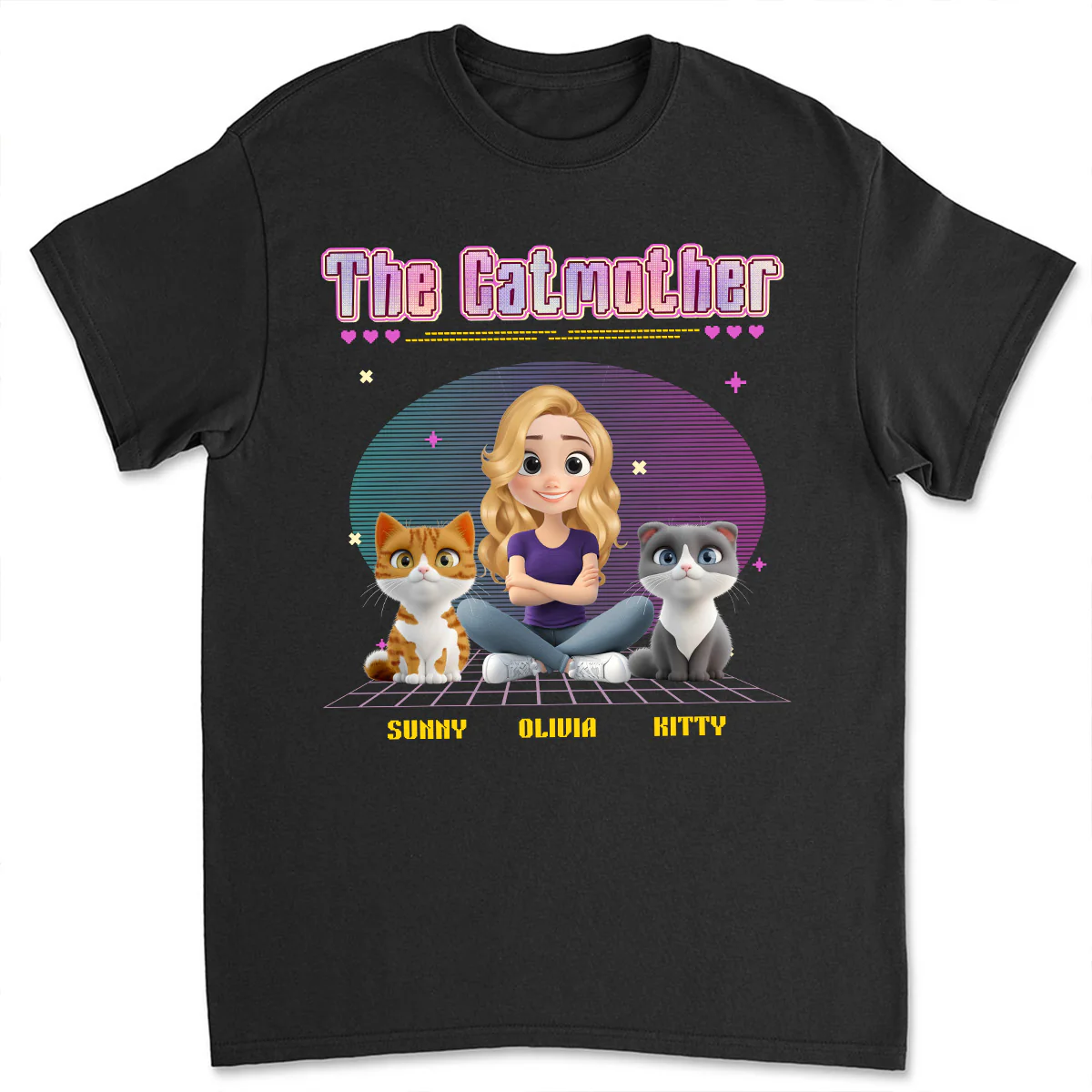 The Catmother Pixel - Personalized Custom Unisex T-shirt
