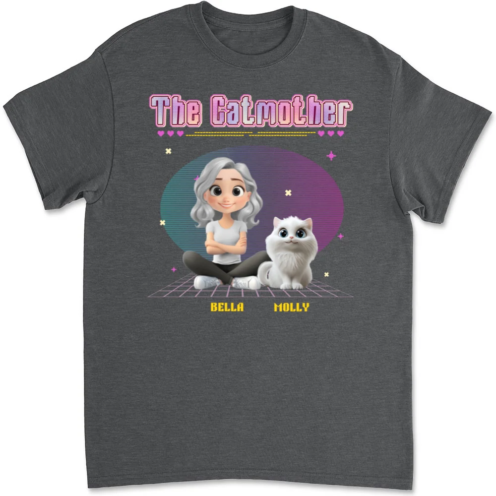 The Catmother Pixel - Personalized Custom Unisex T-shirt - Image 10
