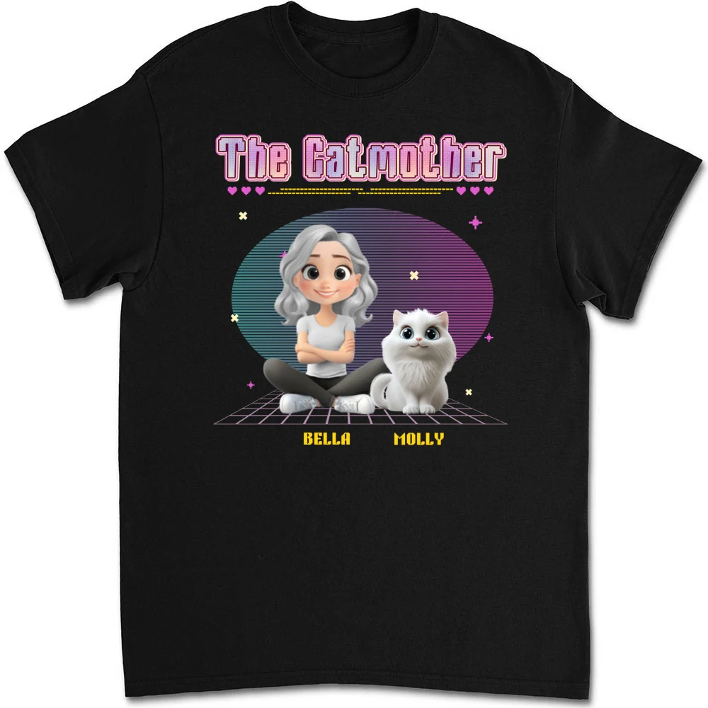 The Catmother Pixel - Personalized Custom Unisex T-shirt - Image 6