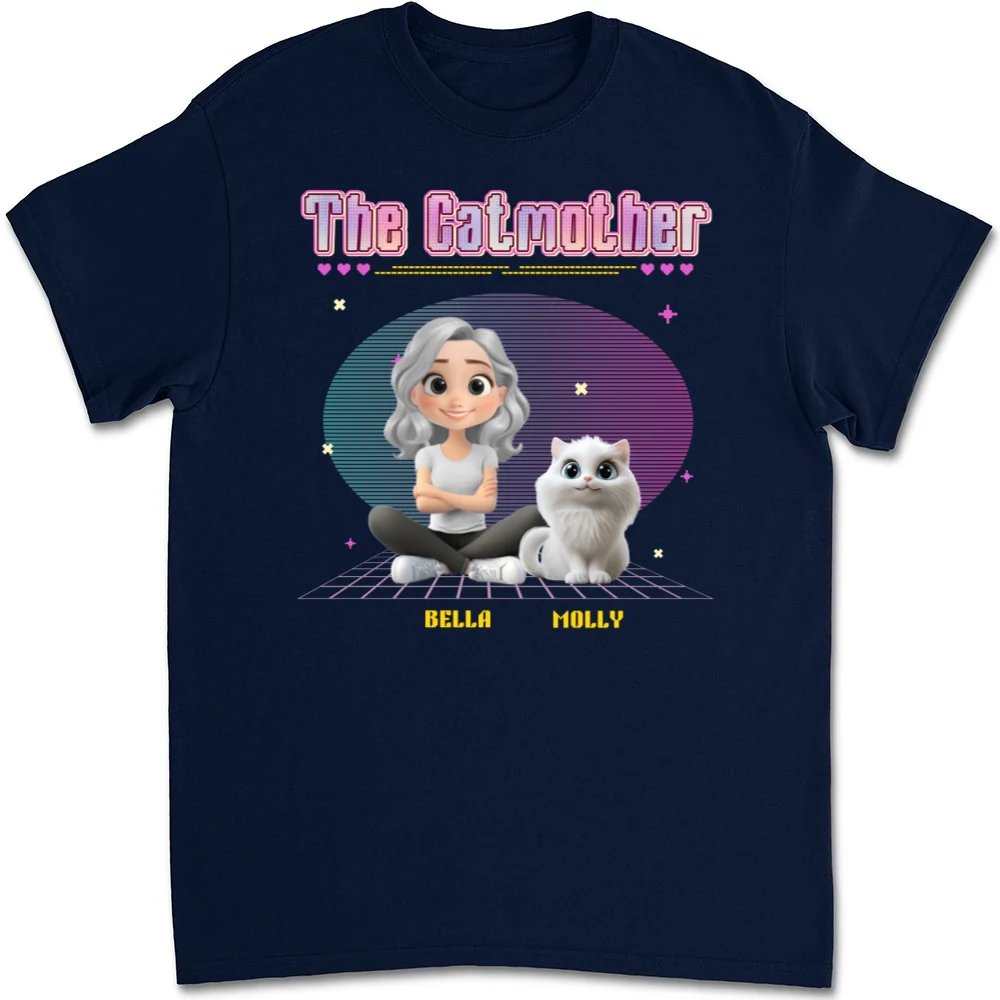 The Catmother Pixel - Personalized Custom Unisex T-shirt - Image 7