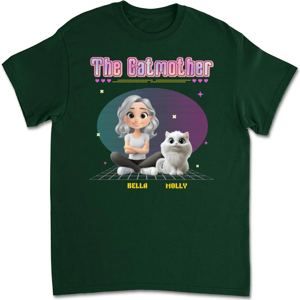 The Catmother Pixel - Personalized Custom Unisex T-shirt - Image 8