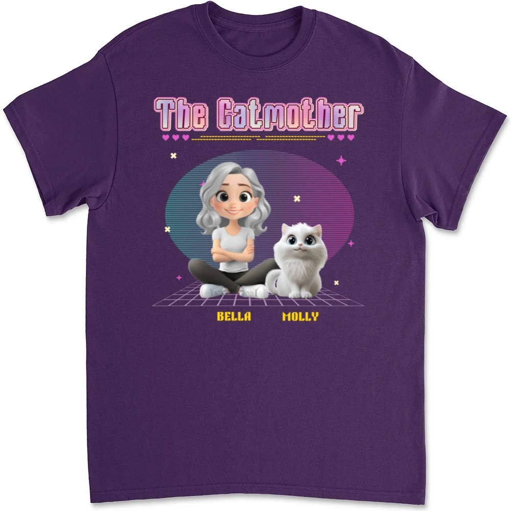 The Catmother Pixel - Personalized Custom Unisex T-shirt - Image 9