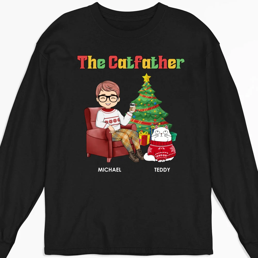 The Catparents Christmas - Personalized Custom Long Sleeve T-shirt - Image 4