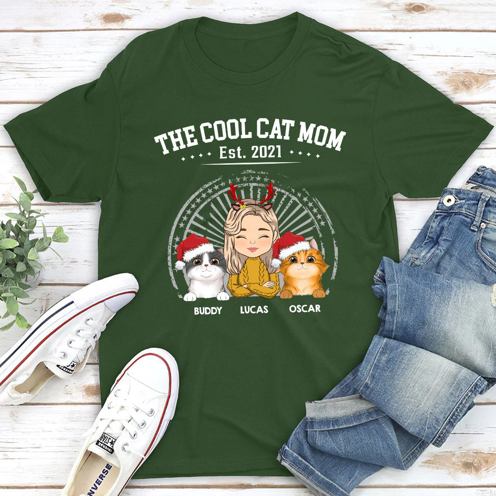 The Cool Cat Dad - Personalized Custom Unisex T-shirt - Image 3