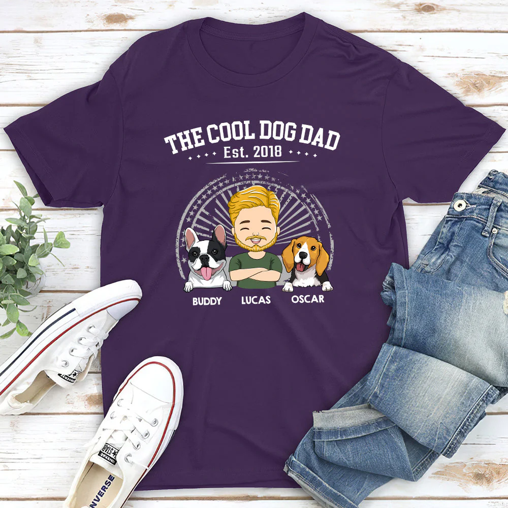The Cool Dog Dad - Personalized Custom Premium T-shirt - Image 4
