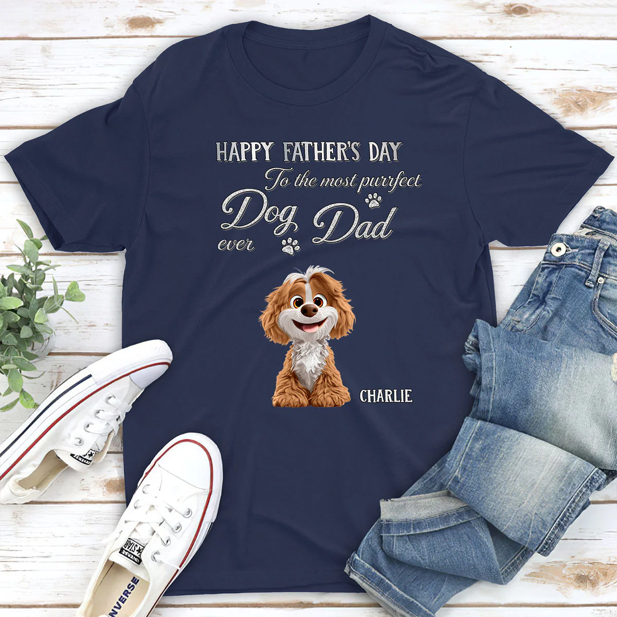 The Dog Anyone Needs Especially Dad - Personalized Custom 3D Effect Shirt - Image 2