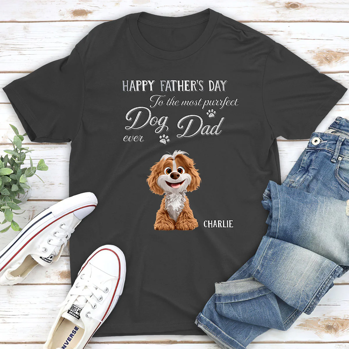 The Dog Anyone Needs Especially Dad - Personalized Custom 3D Effect Shirt - Image 4