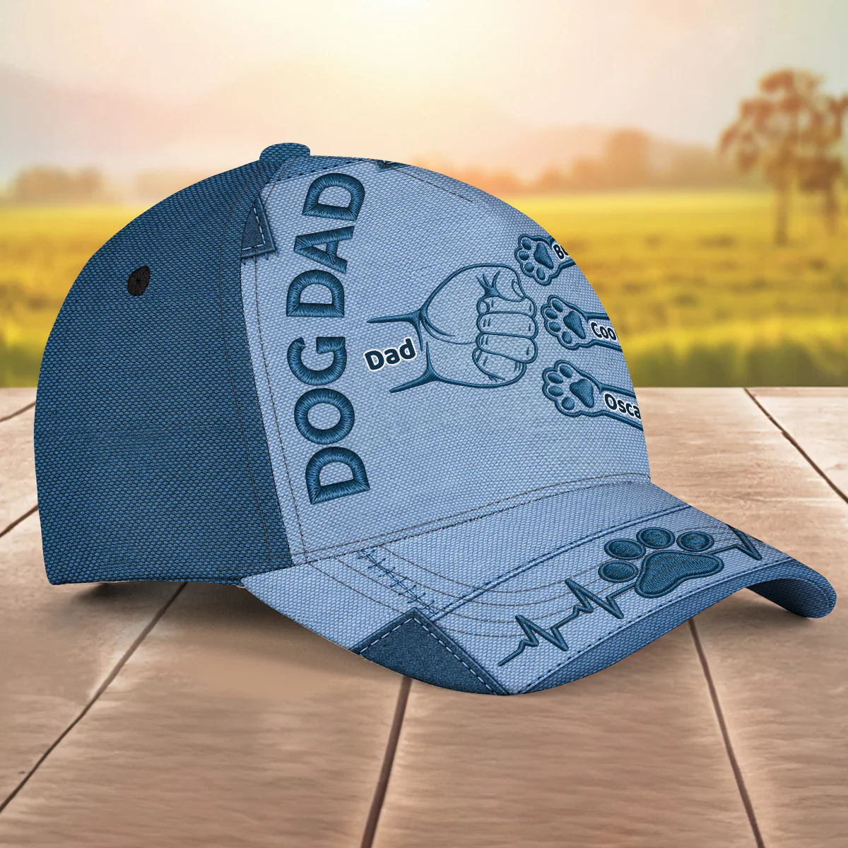 The Pawfect Dog Dad - Personalized Custom Classic Cap - Image 5