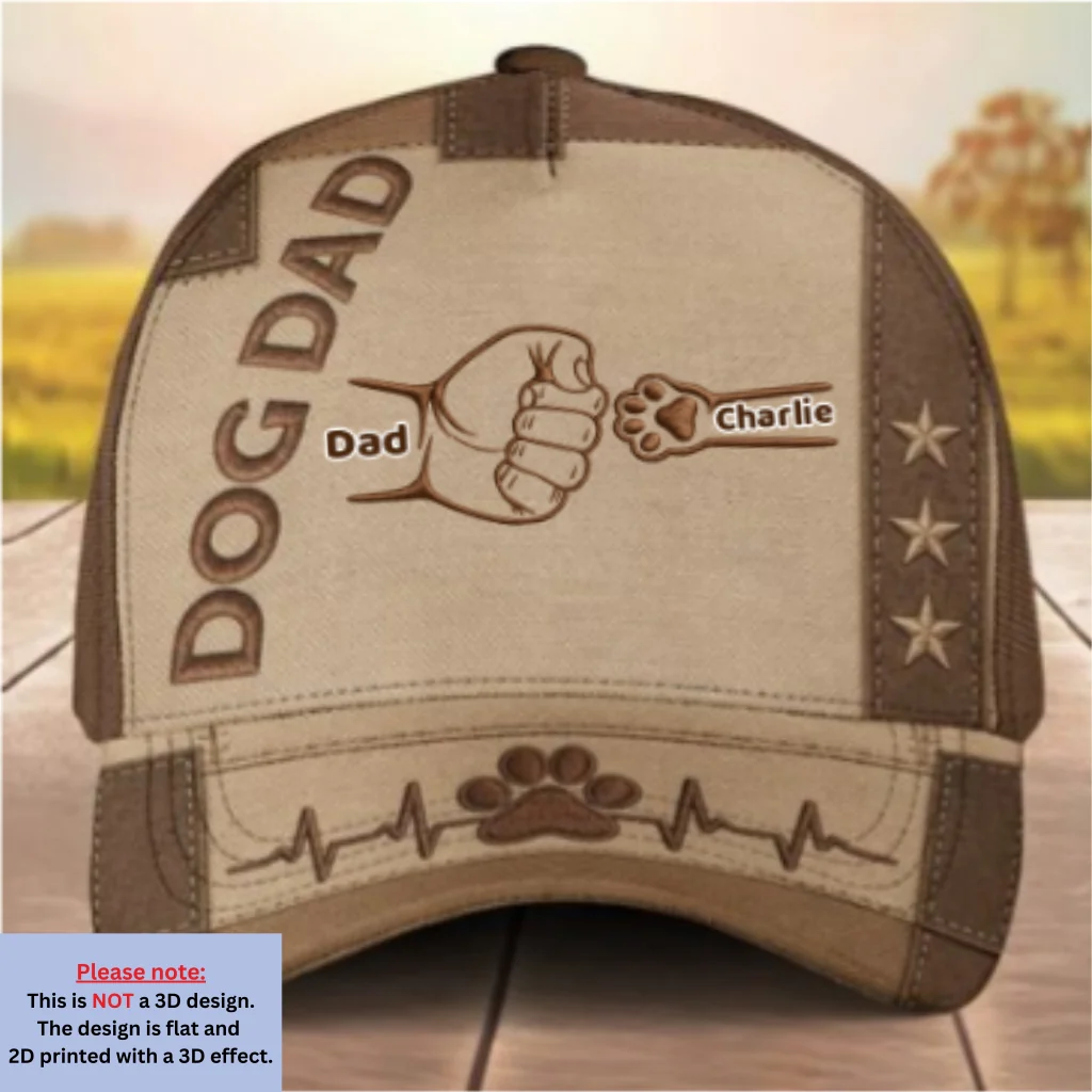 The Pawfect Dog Dad - Personalized Custom Classic Cap - Image 7