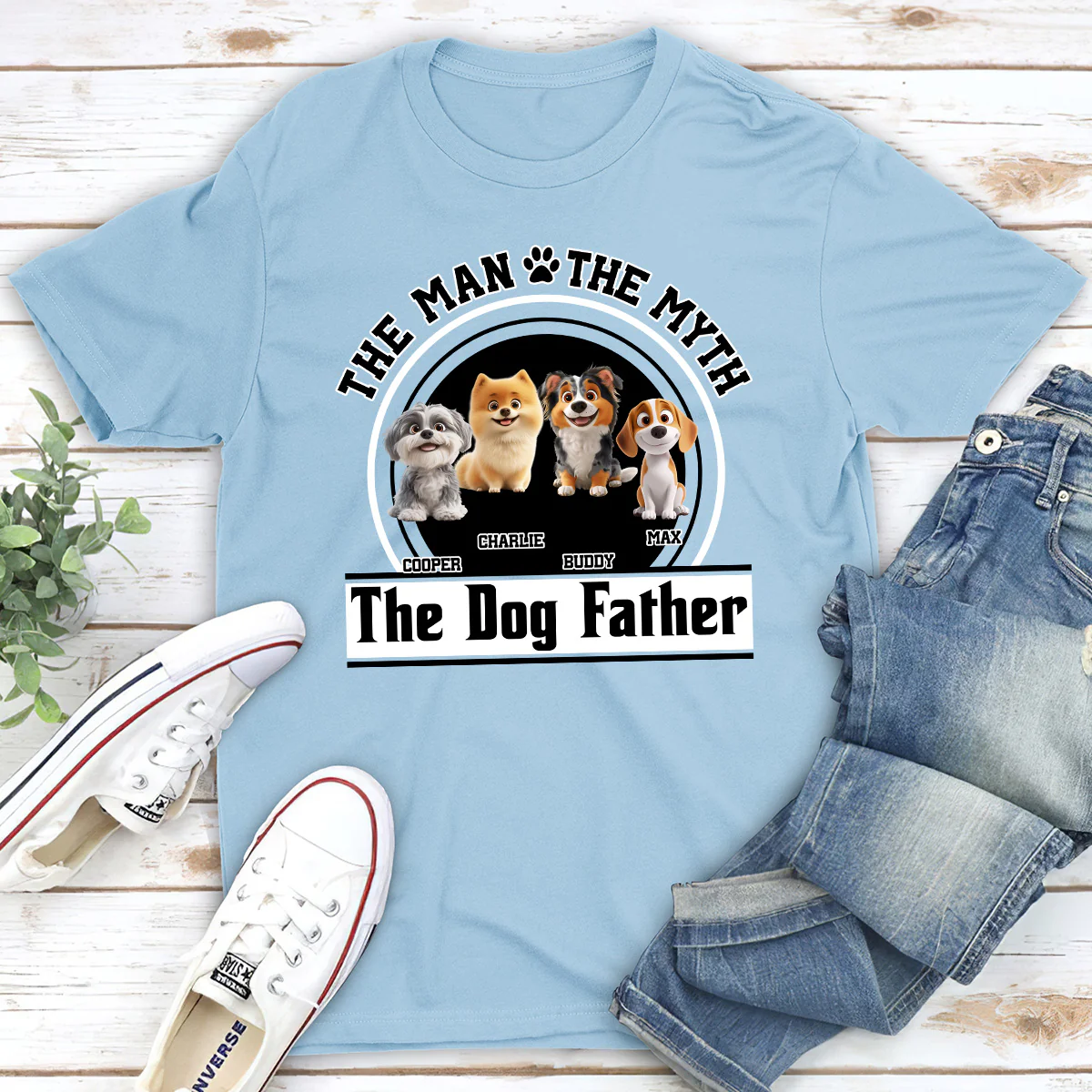 The Dog Father - Personalized Custom Unisex T-Shirt - Image 3