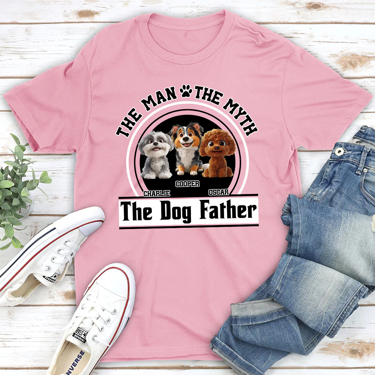 The Dog Father - Personalized Custom Unisex T-Shirt - Image 4