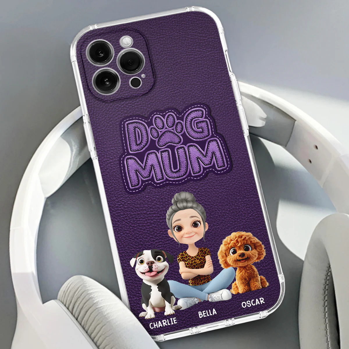 The Dog Mom - Personalized Custom 3D Effect Phone Case - Image 4