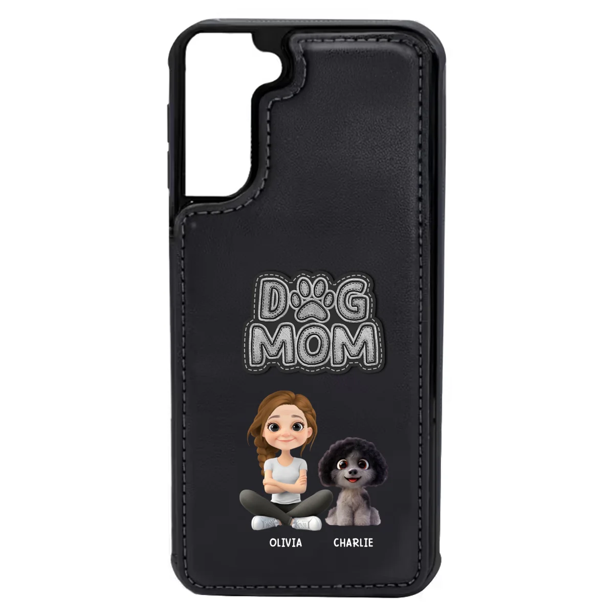 The Dog Mom - Personalized Custom Leather Phone Case - Image 14