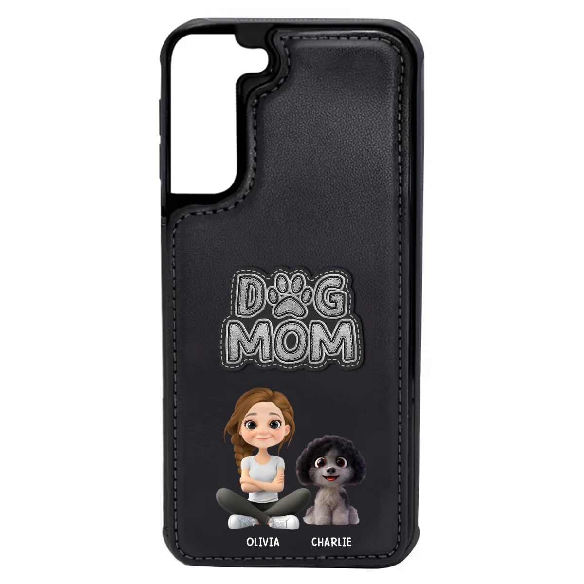 The Dog Mom - Personalized Custom Leather Phone Case - Image 15