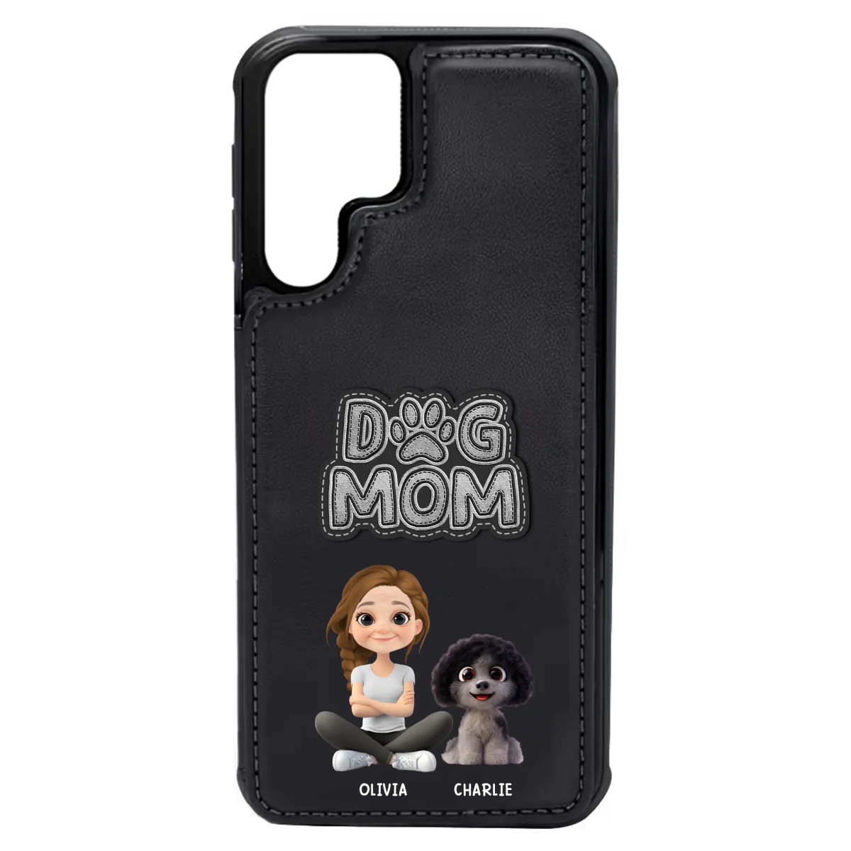 The Dog Mom - Personalized Custom Leather Phone Case - Image 16