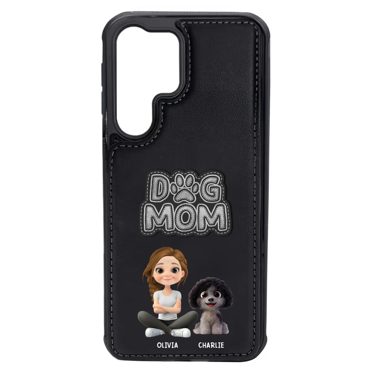 The Dog Mom - Personalized Custom Leather Phone Case - Image 23