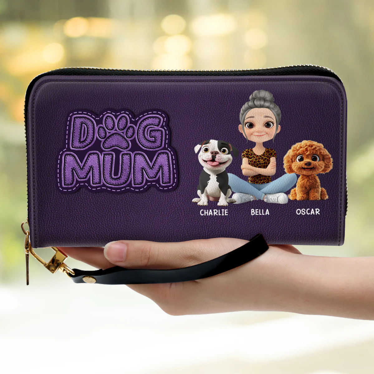 The Dog Mom - Personalized Custom Leather Wallet - Image 2