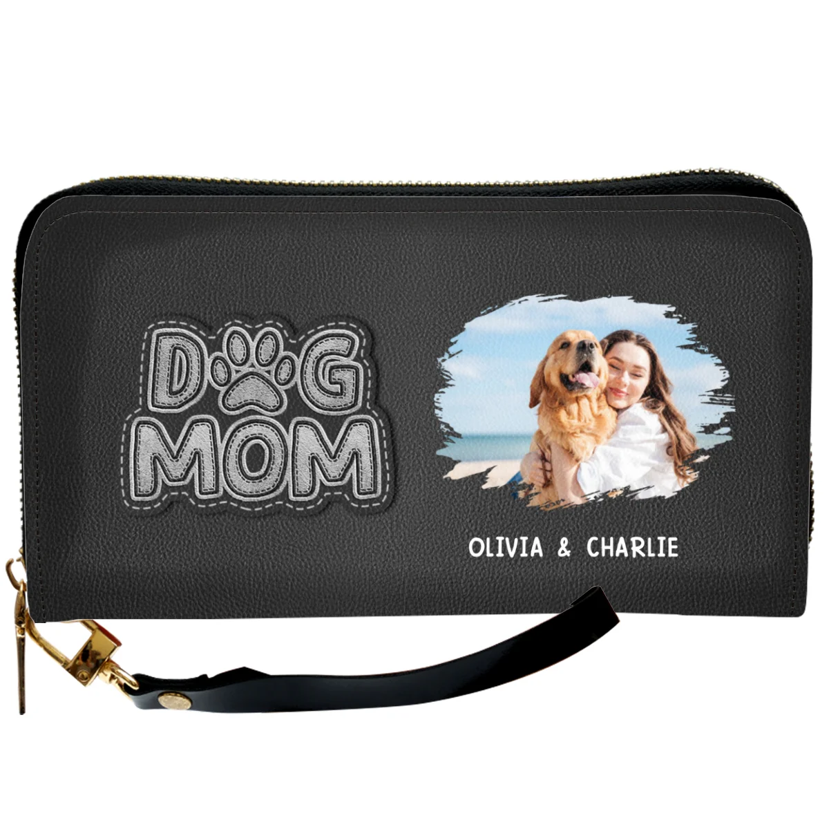 The Dog Mom Photo - Personalized Custom Leather Wallet - Image 3
