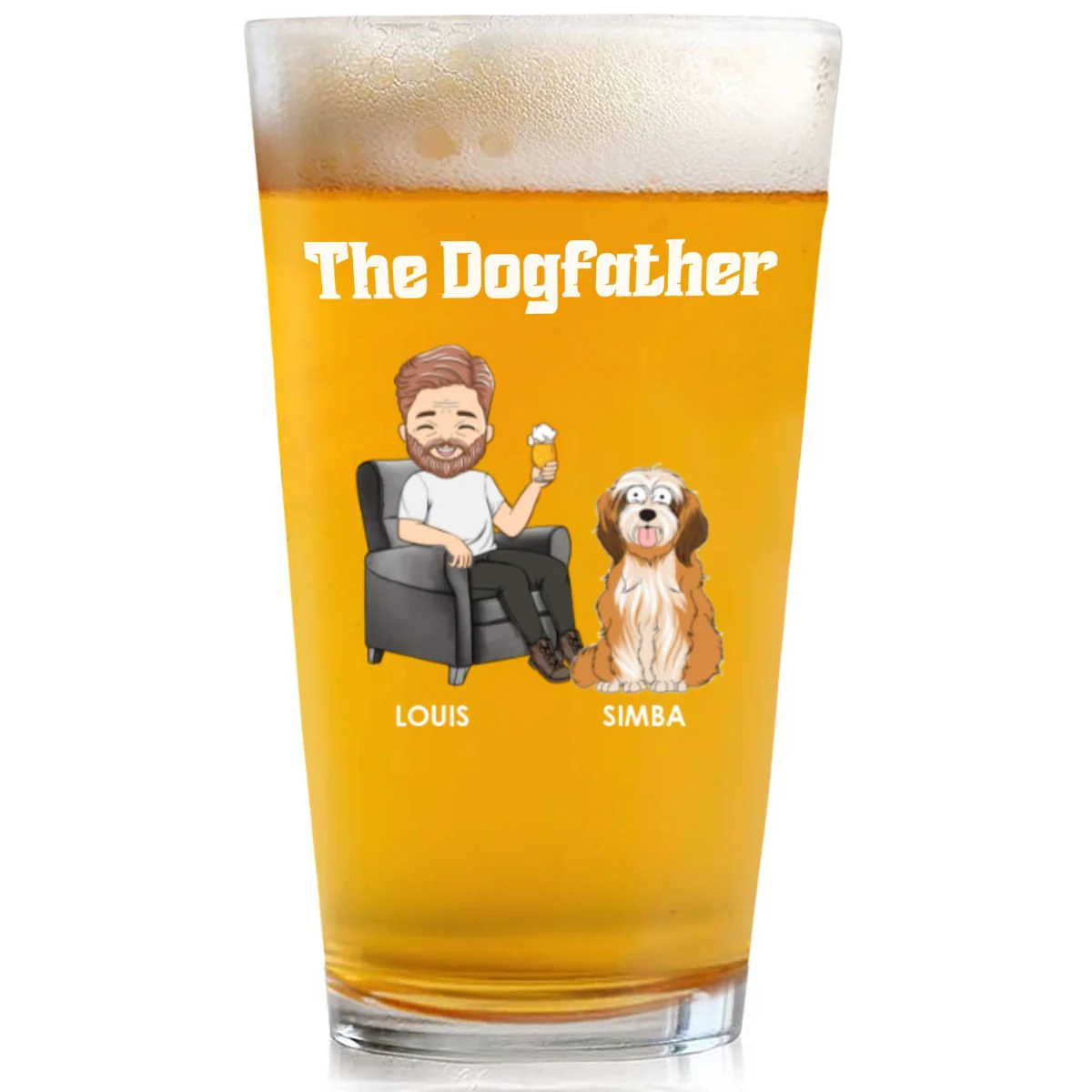 The Dogfather -  Personalized Custom Beer Glass - Image 5