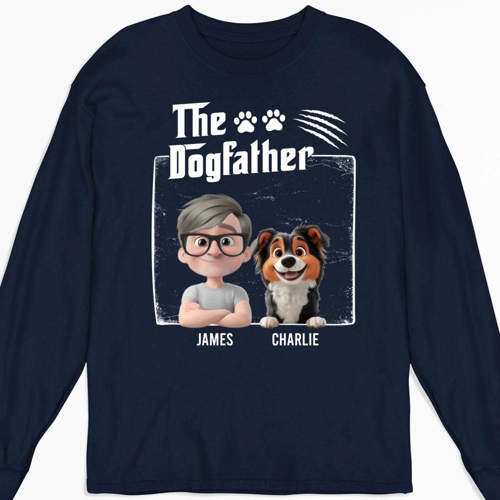 The Dogfather - Personalized Custom Long Sleeve T-Shirt - Image 5