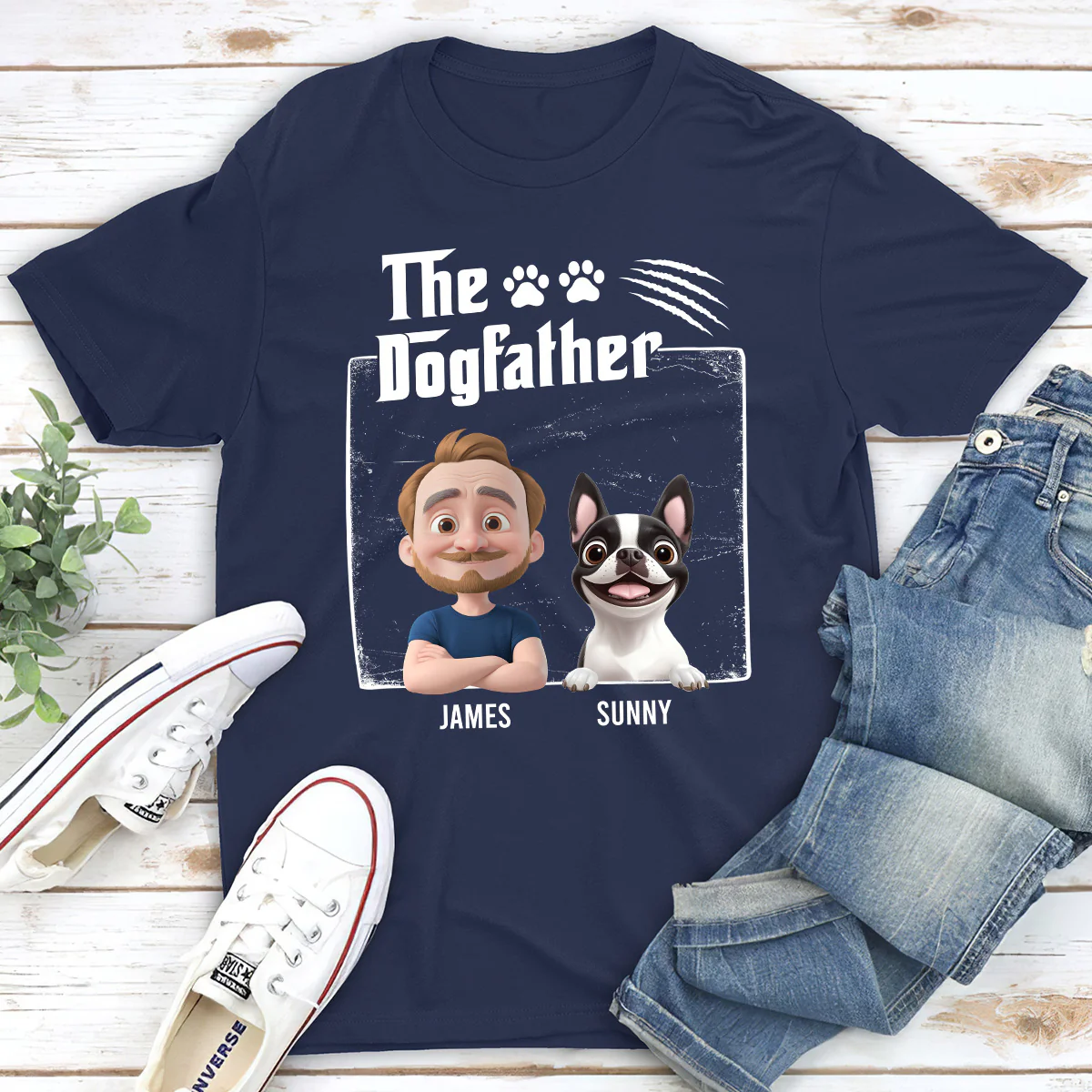The Dogfather - Personalized Custom Unisex T-Shirt - Image 2