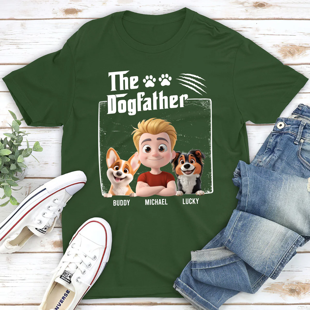 The Dogfather - Personalized Custom Unisex T-Shirt - Image 3