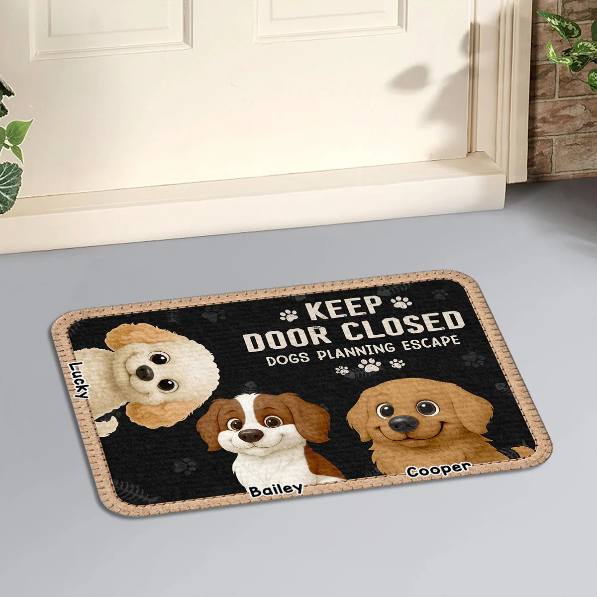 The Door Should Be Closed Ver Dog - Personalized Custom 3D Effect Doormat - Image 3