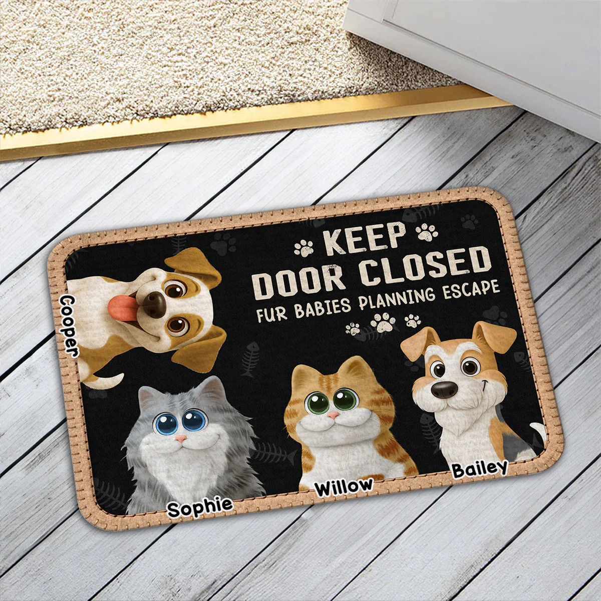 The Door Should Be Closed Ver Pet - Personalized Custom 3D Effect Doormat - Image 2