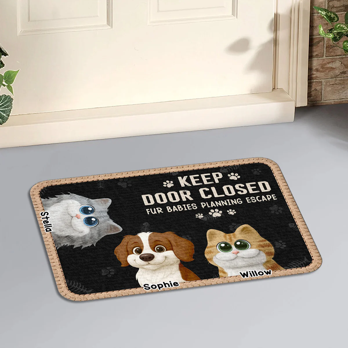 The Door Should Be Closed Ver Pet - Personalized Custom 3D Effect Doormat - Image 3