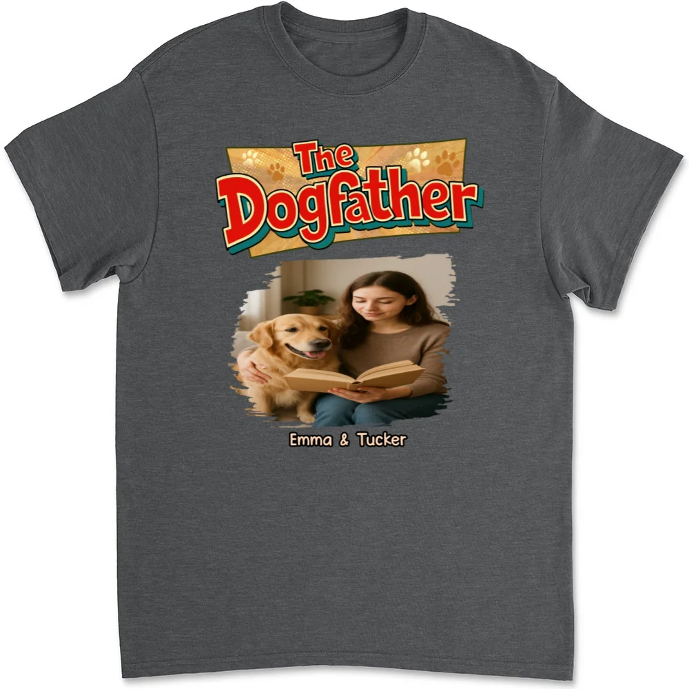 The Father Of Baby Dog Photo - Personalized Custom Unisex T-Shirt - Image 8