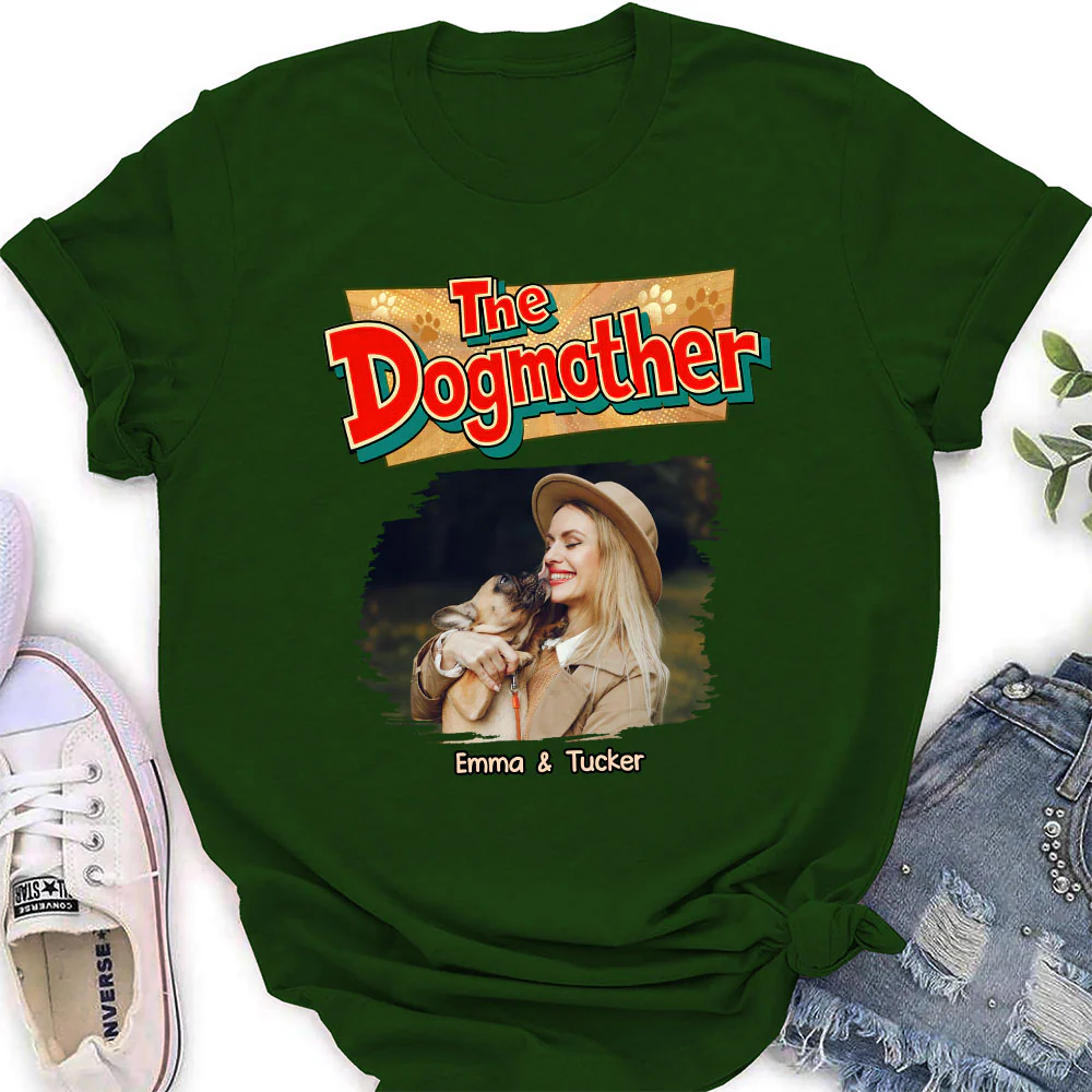 The Father Of Baby Dog Photo - Personalized Custom Women's T-Shirt - Image 2