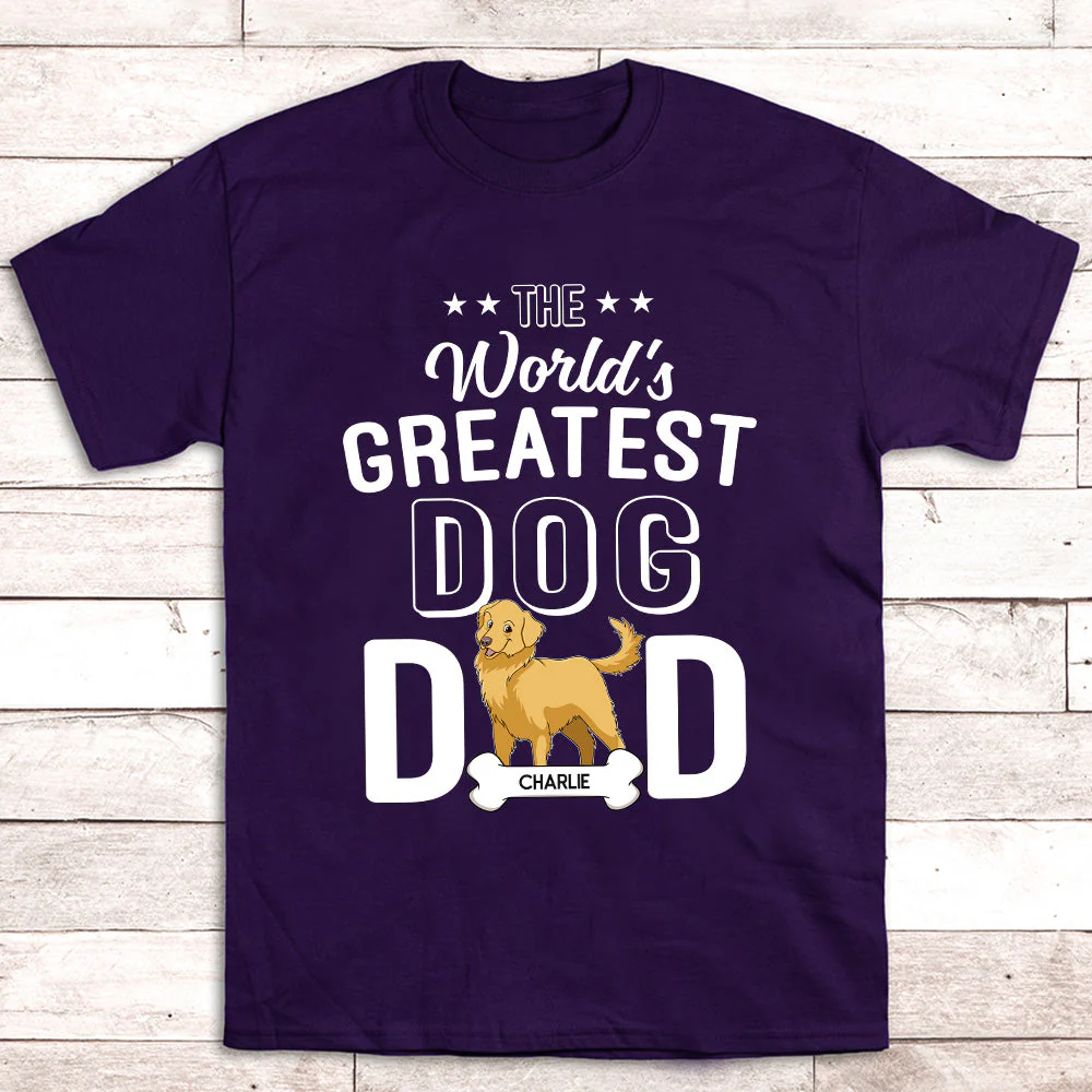The Greatest Dog Dad - Personalized Custom Unisex T-shirt - Image 5