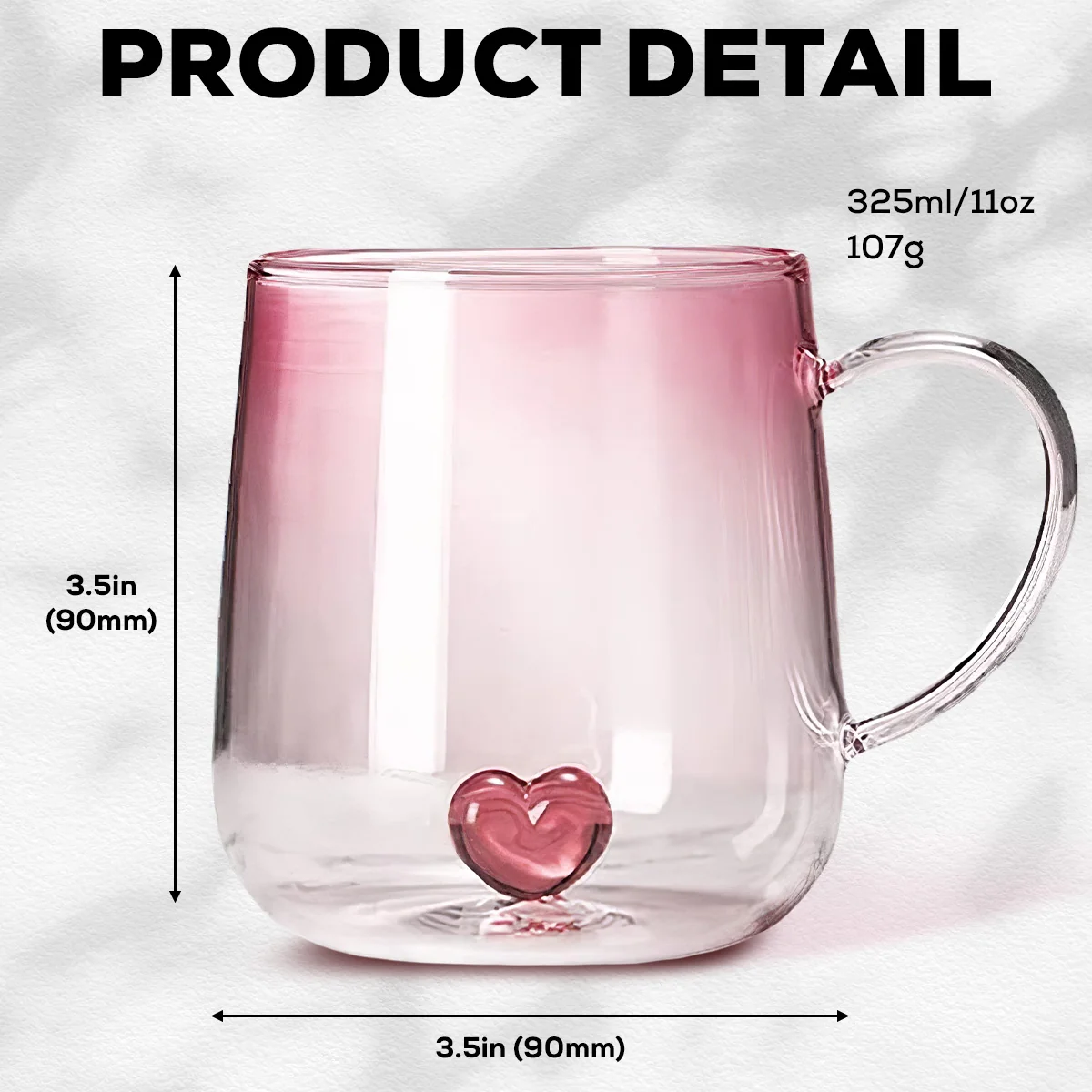 The Hooman I Love - Personalized Custom Pink Gradient Glass Mug - Image 5