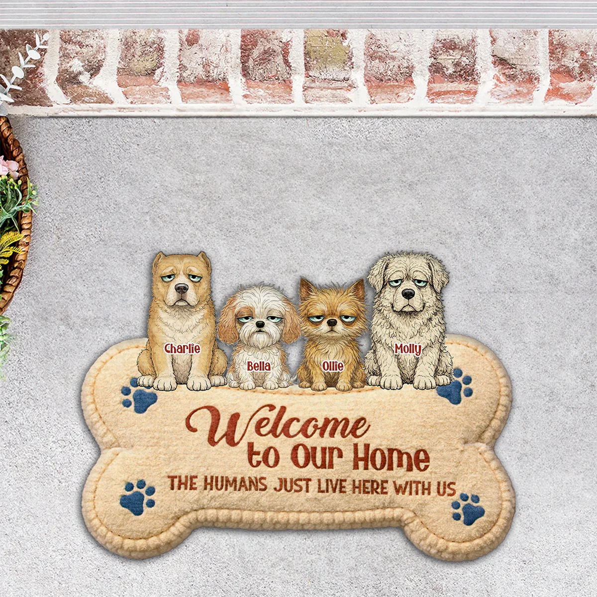The Humans Live With Boring Dogs - Personalized Custom Doormat - Image 4