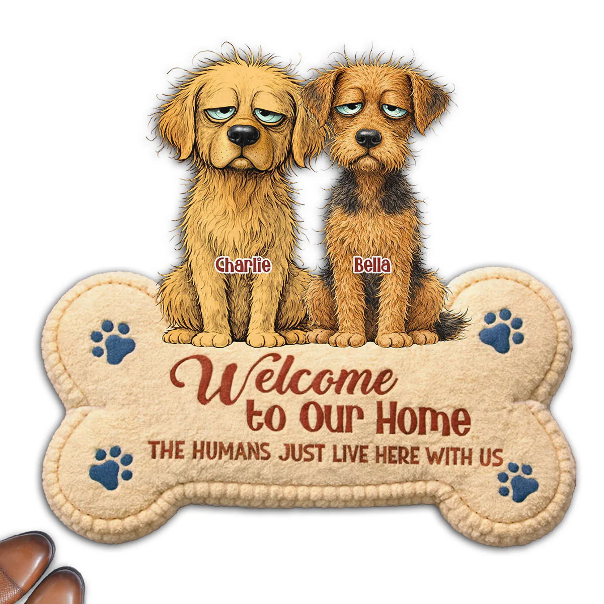 The Humans Live With Boring Dogs - Personalized Custom Doormat - Image 5