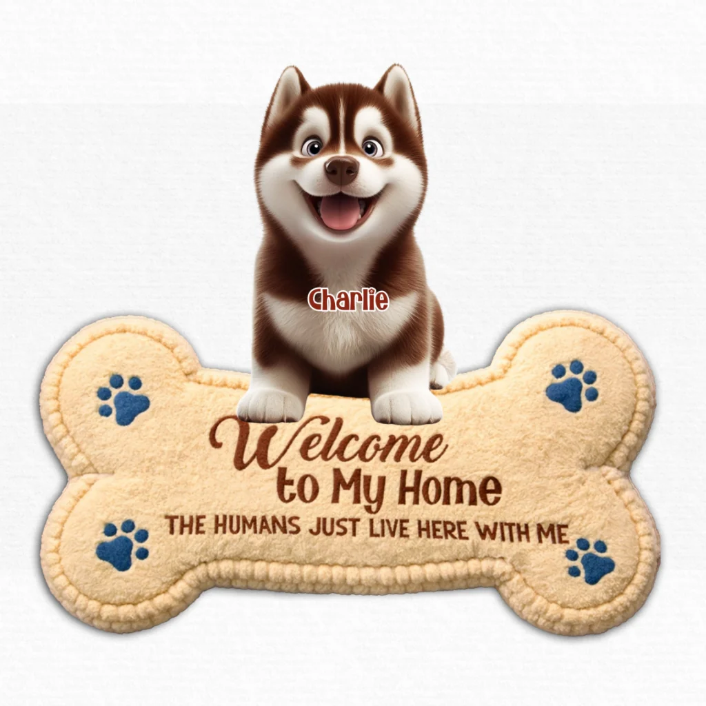 The Humans Live With Lovely Dogs - Personalized Custom Doormat - Image 7