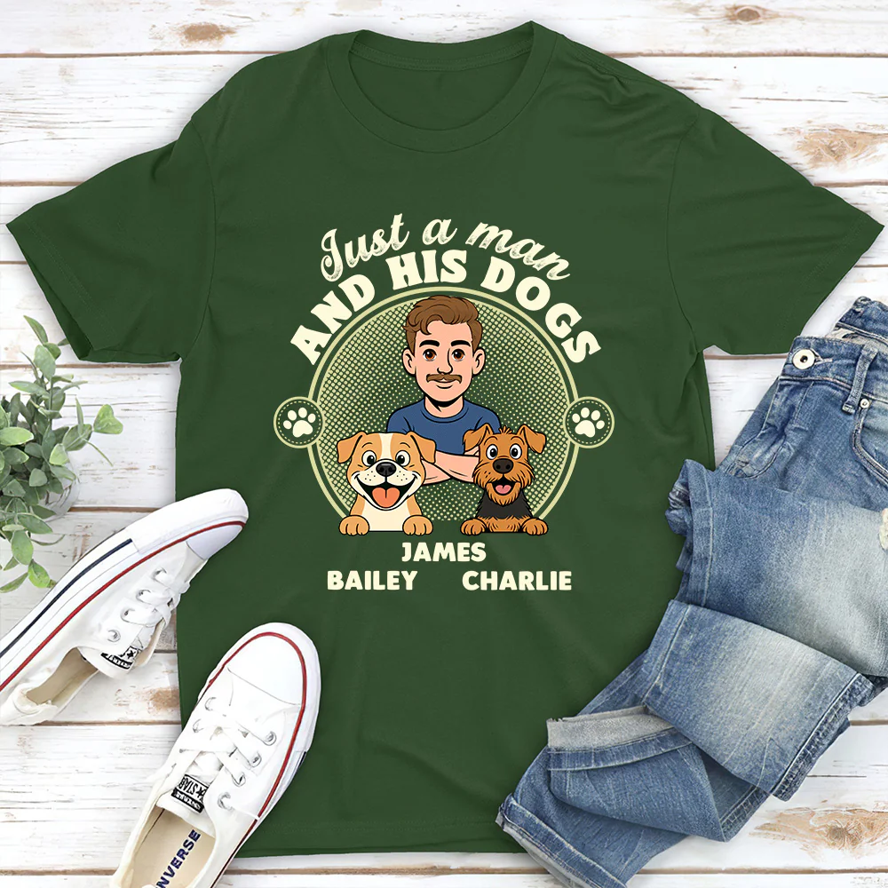 The Man And The Dog - Personalized Custom Unisex T-Shirt - Image 3