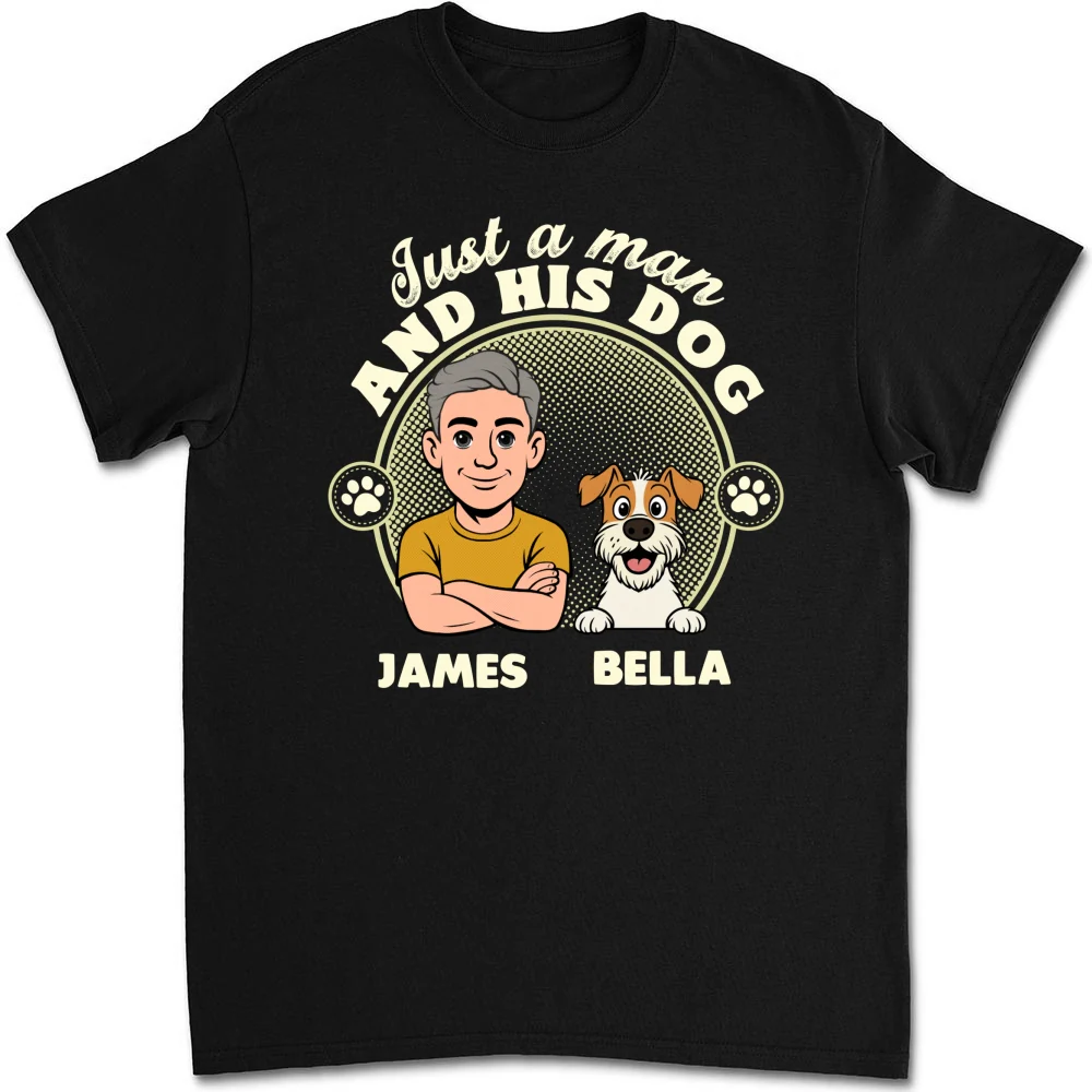 The Man And The Dog - Personalized Custom Unisex T-Shirt - Image 5
