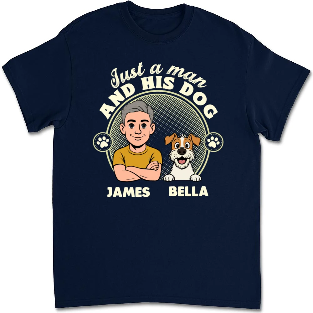 The Man And The Dog - Personalized Custom Unisex T-Shirt - Image 6