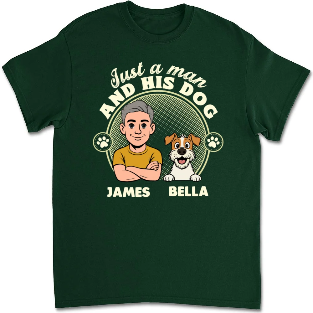The Man And The Dog - Personalized Custom Unisex T-Shirt - Image 7