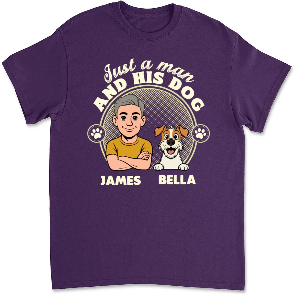 The Man And The Dog - Personalized Custom Unisex T-Shirt - Image 8