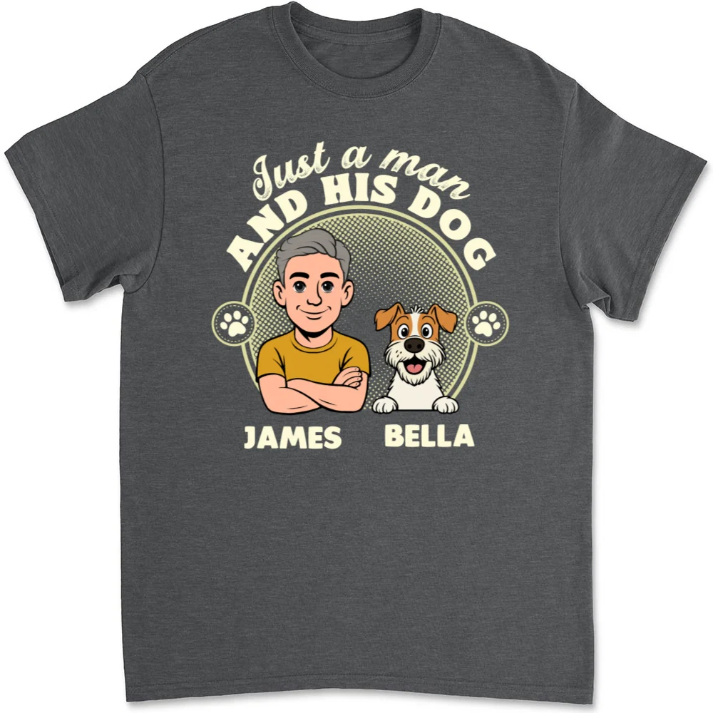 The Man And The Dog - Personalized Custom Unisex T-Shirt - Image 9