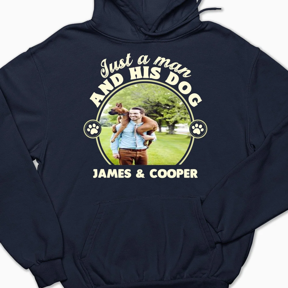 The Man And The Dog Photo - Personalized Custom Hoodie - Image 5